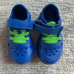 Stride Rite Blue Water Shoes with Green Accents